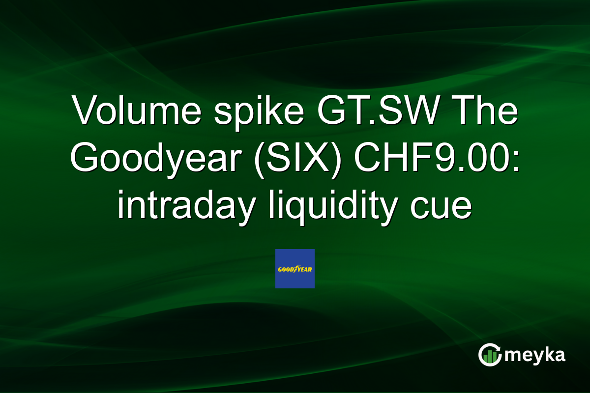 Volume spike GT.SW The Goodyear (SIX) CHF9.00: intraday liquidity cue