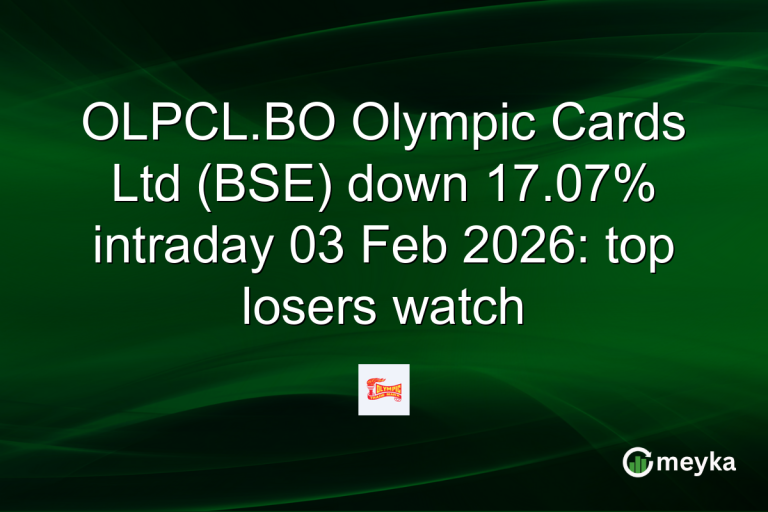 OLPCL.BO Olympic Cards Ltd (BSE) down 17.07% intraday 03 Feb 2026: top losers watch