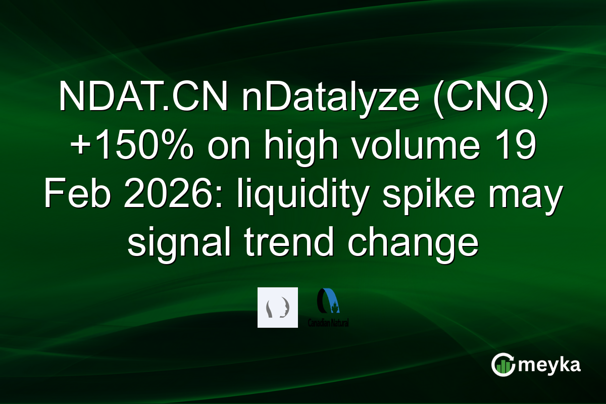 NDAT.CN nDatalyze (CNQ) +150% on high volume 19 Feb 2026: liquidity spike may signal trend change