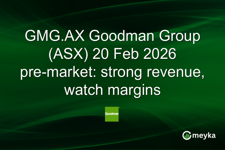 GMG.AX Goodman Group (ASX) 20 Feb 2026 pre-market: strong revenue, watch margins