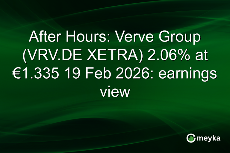 After Hours: Verve Group (VRV.DE XETRA) 2.06% at €1.335 19 Feb 2026: earnings view