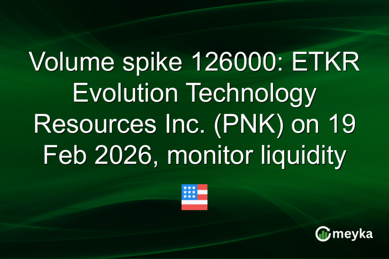 Volume spike 126000: ETKR Evolution Technology Resources Inc. (PNK) on 19 Feb 2026, monitor liquidity