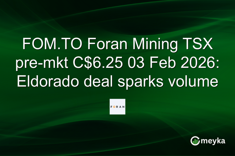 FOM.TO Foran Mining TSX pre-mkt C$6.25 03 Feb 2026: Eldorado deal sparks volume