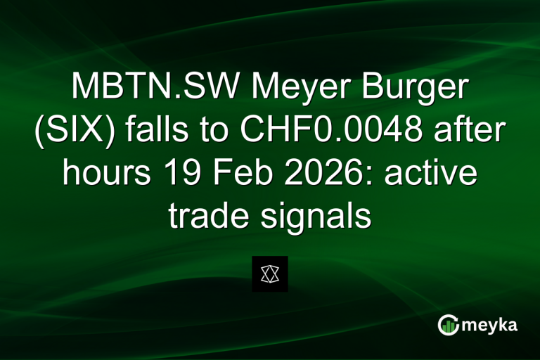MBTN.SW Meyer Burger (SIX) falls to CHF0.0048 after hours 19 Feb 2026: active trade signals