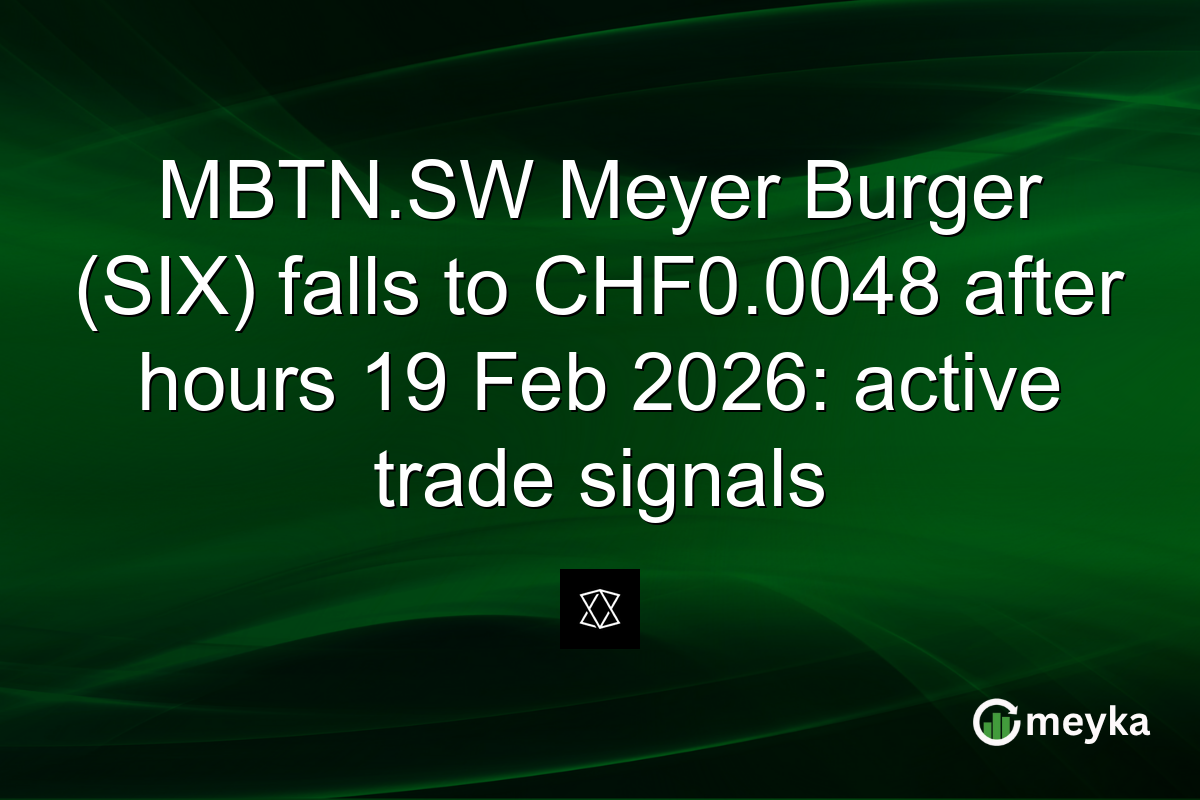 MBTN.SW Meyer Burger (SIX) falls to CHF0.0048 after hours 19 Feb 2026: active trade signals