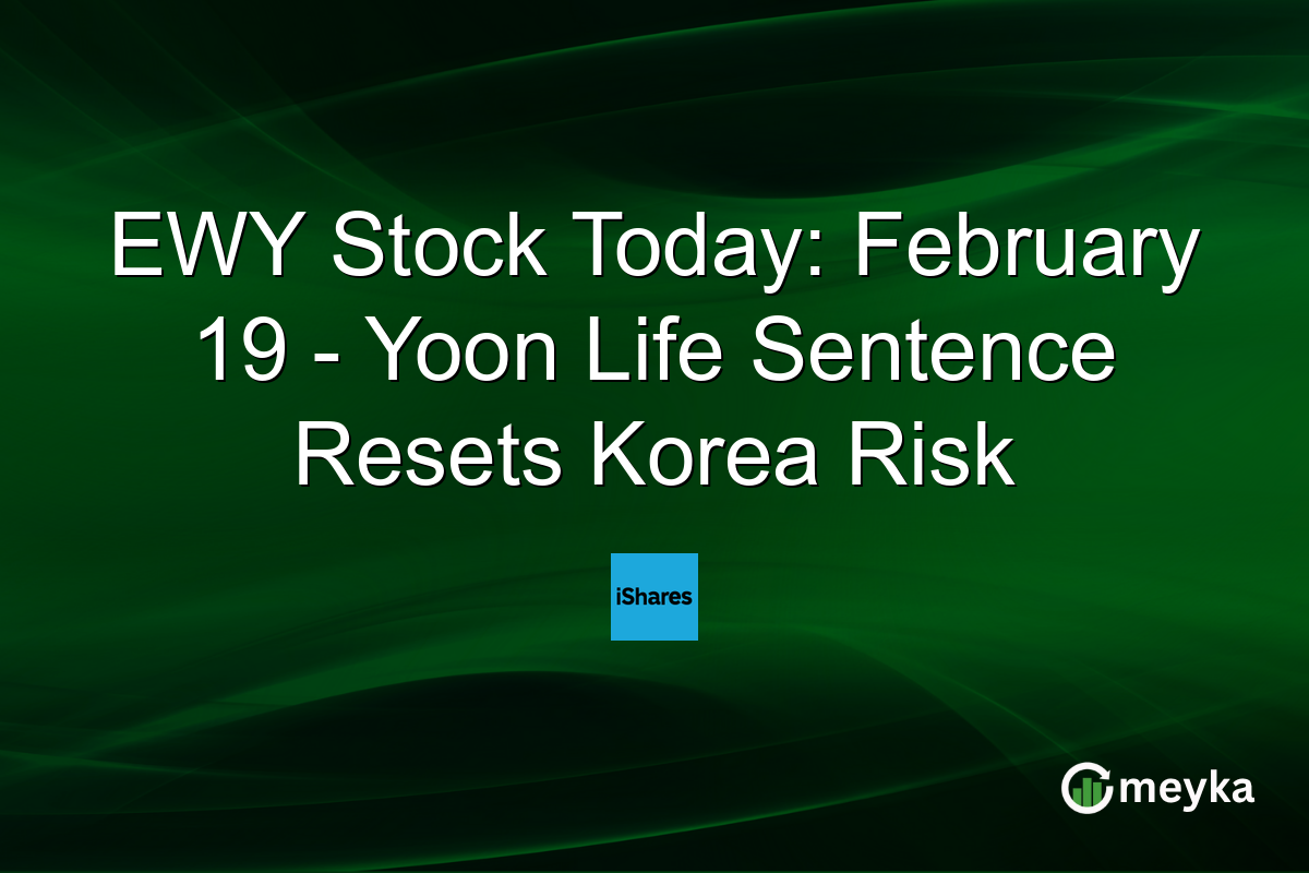 EWY Stock Today: February 19 - Yoon Life Sentence Resets Korea Risk