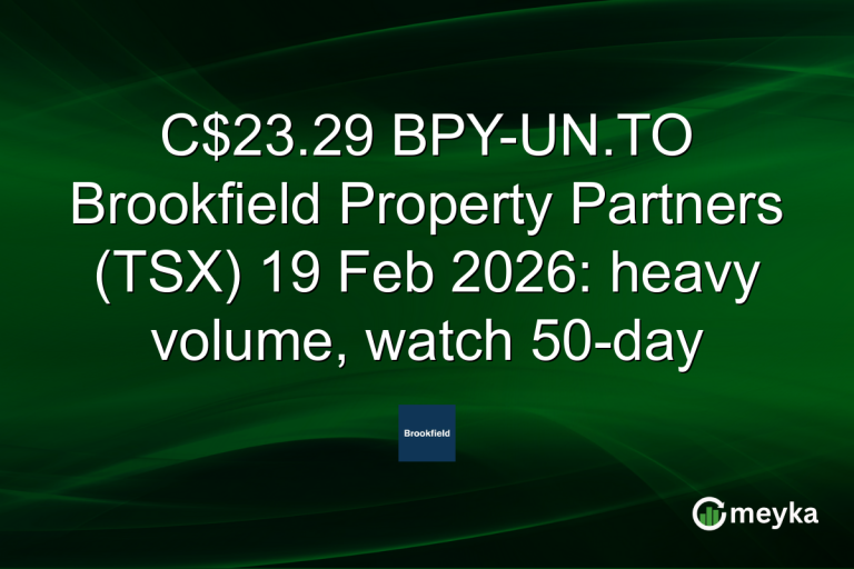 C$23.29 BPY-UN.TO Brookfield Property Partners (TSX) 19 Feb 2026: heavy volume, watch 50-day