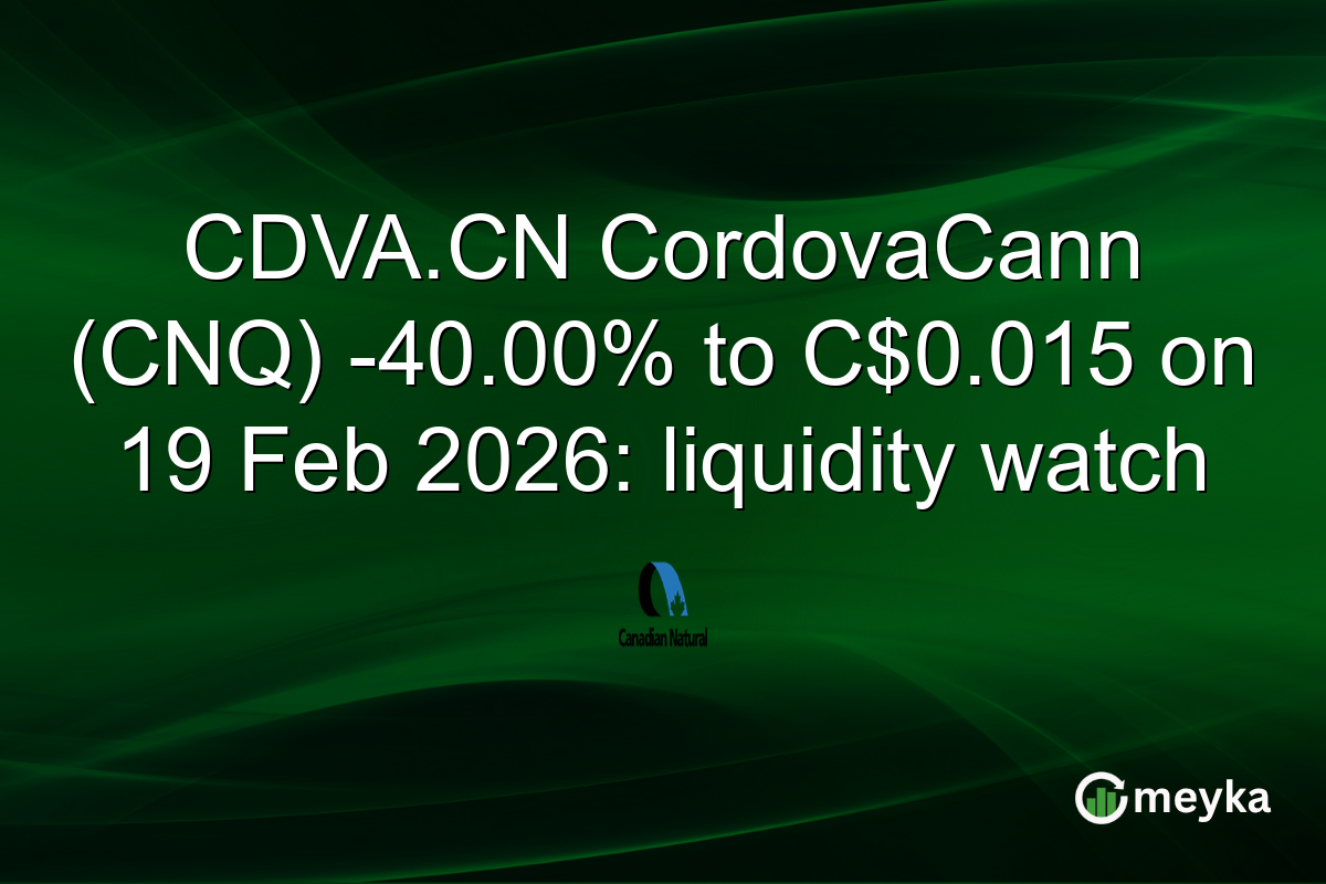 CDVA.CN CordovaCann (CNQ) -40.00% to C$0.015 on 19 Feb 2026: liquidity watch