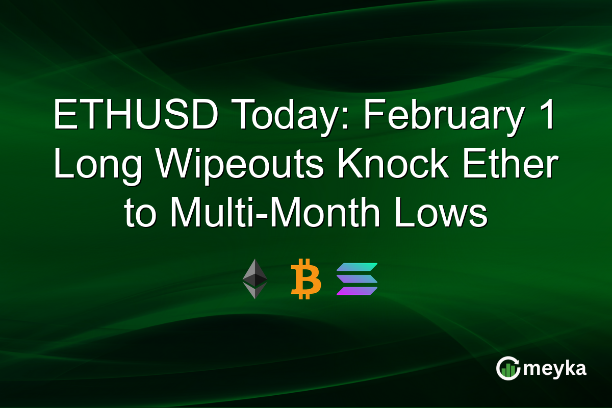 ETHUSD Today: February 1 Long Wipeouts Knock Ether to Multi-Month Lows