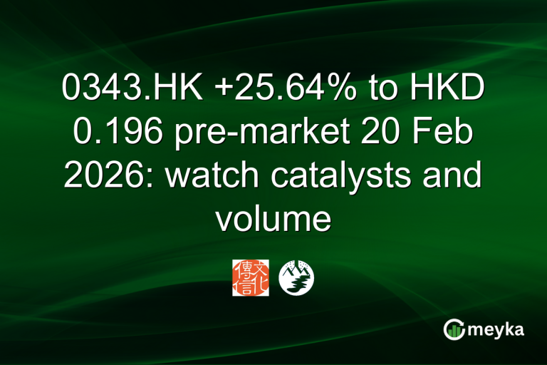 0343.HK +25.64% to HKD 0.196 pre-market 20 Feb 2026: watch catalysts and volume