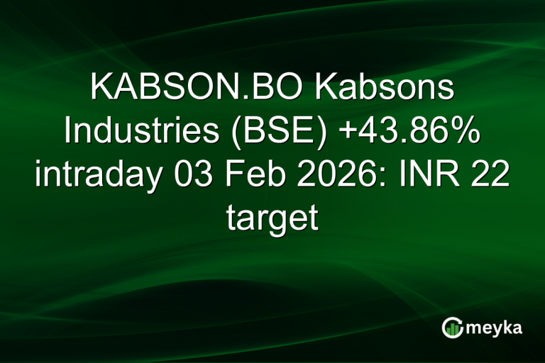 KABSON.BO Kabsons Industries (BSE) +43.86% intraday 03 Feb 2026: INR 22 target