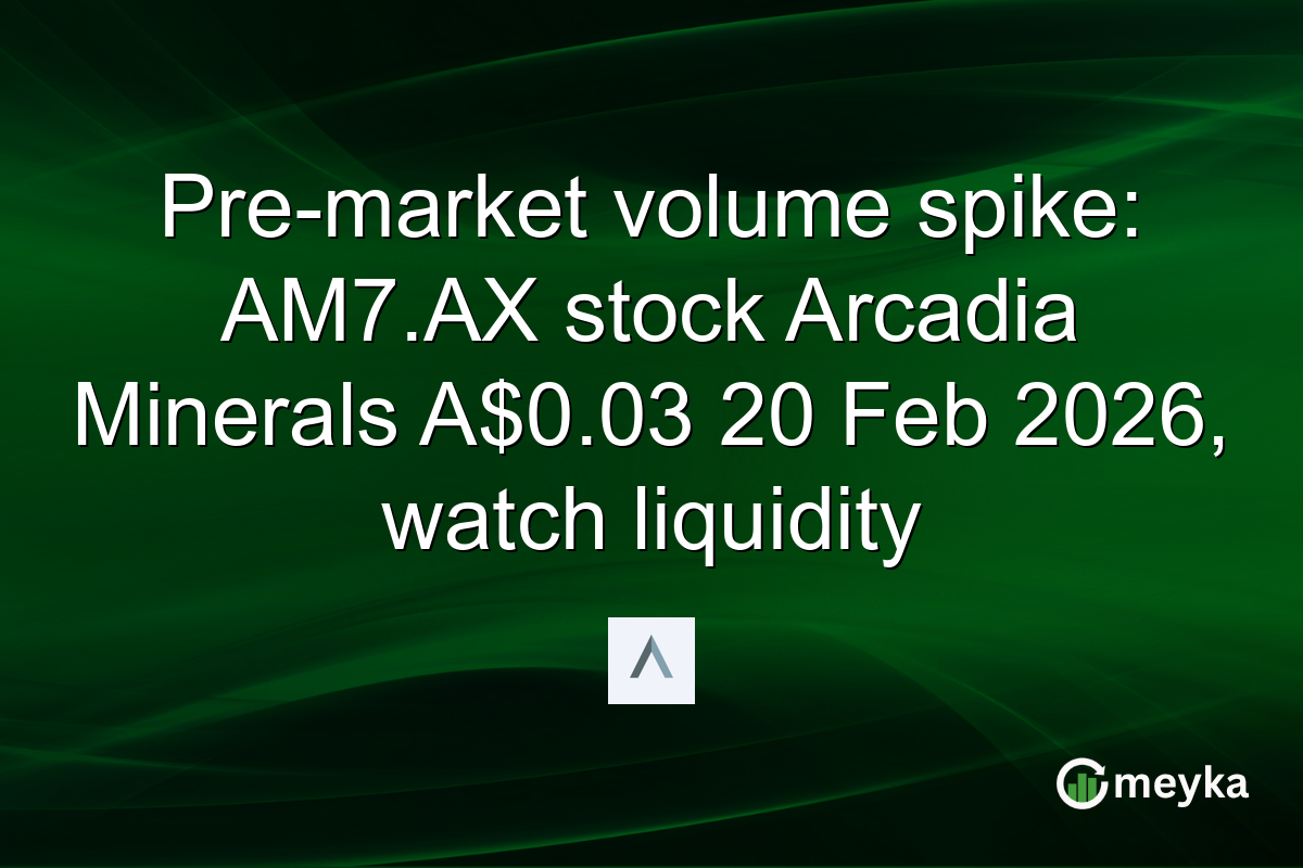 Pre-market volume spike: AM7.AX stock Arcadia Minerals A$0.03 20 Feb 2026, watch liquidity