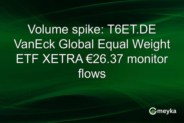 Volume spike: T6ET.DE VanEck Global Equal Weight ETF XETRA €26.37 monitor flows