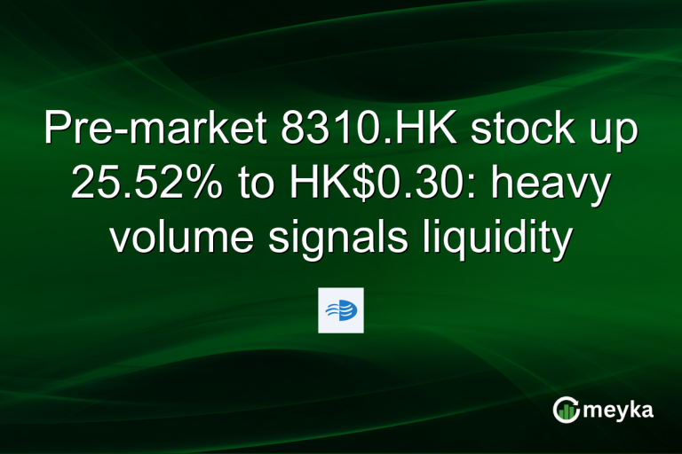 Pre-market 8310.HK stock up 25.52% to HK$0.30: heavy volume signals liquidity