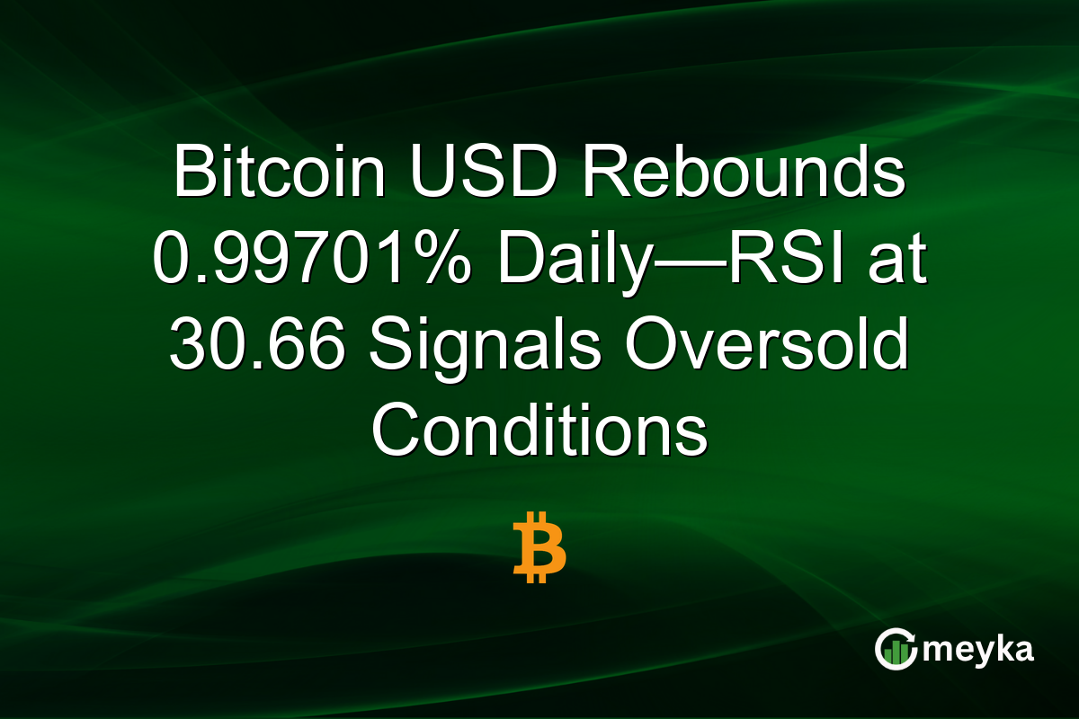 Bitcoin USD Rebounds 0.99701% Daily—RSI at 30.66 Signals Oversold Conditions
