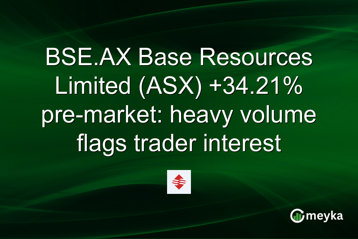 BSE.AX Base Resources Limited (ASX) +34.21% pre-market: heavy volume flags trader interest