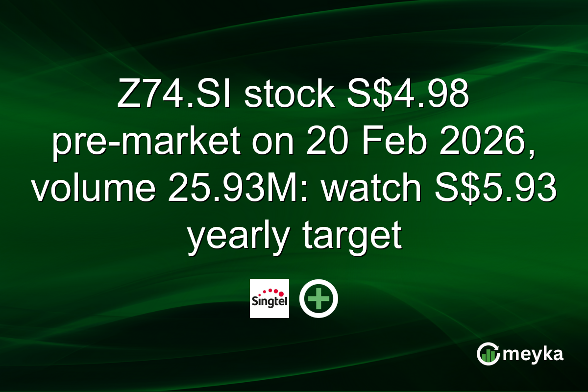 Z74.SI stock S$4.98 pre-market on 20 Feb 2026, volume 25.93M: watch S$5.93 yearly target
