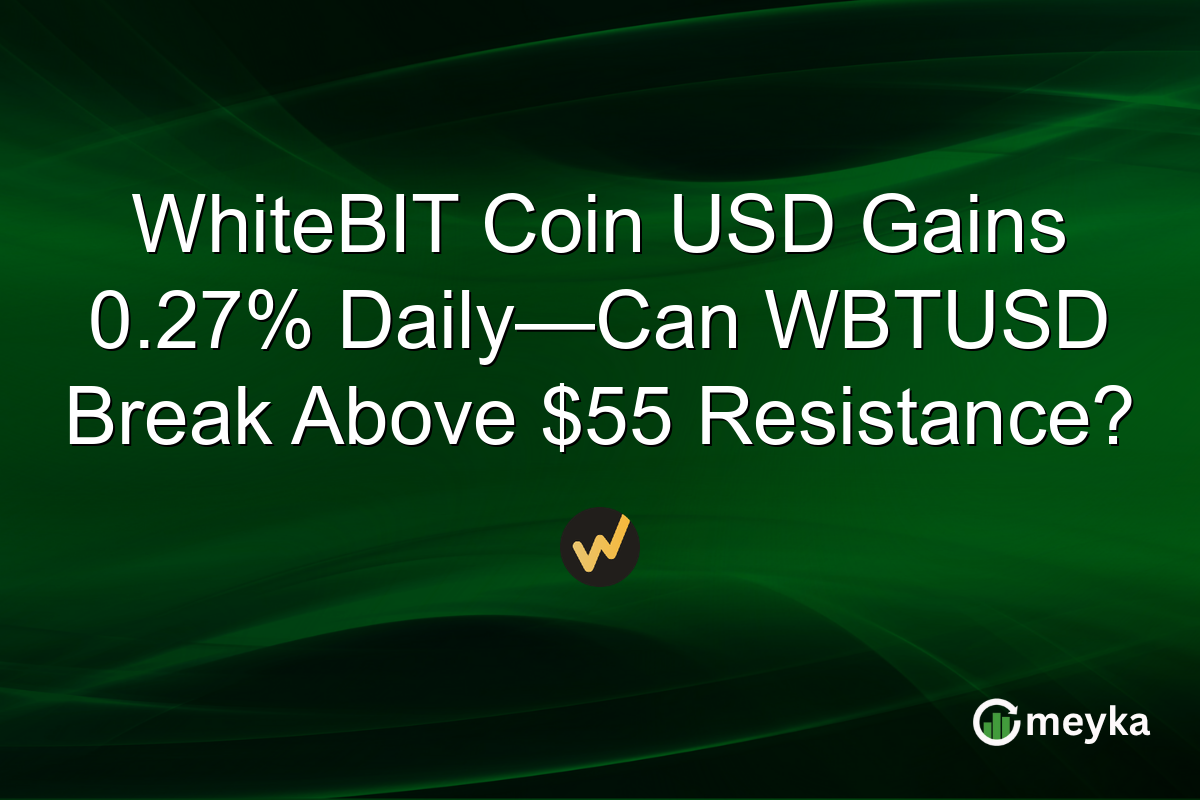 WhiteBIT Coin USD Gains 0.27% Daily—Can WBTUSD Break Above $55 Resistance?