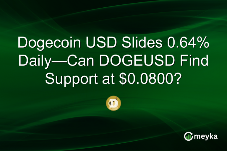 Dogecoin USD Slides 0.64% Daily—Can DOGEUSD Find Support at $0.0800?