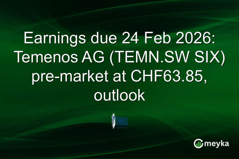 Earnings due 24 Feb 2026: Temenos AG (TEMN.SW SIX) pre-market at CHF63.85, outlook