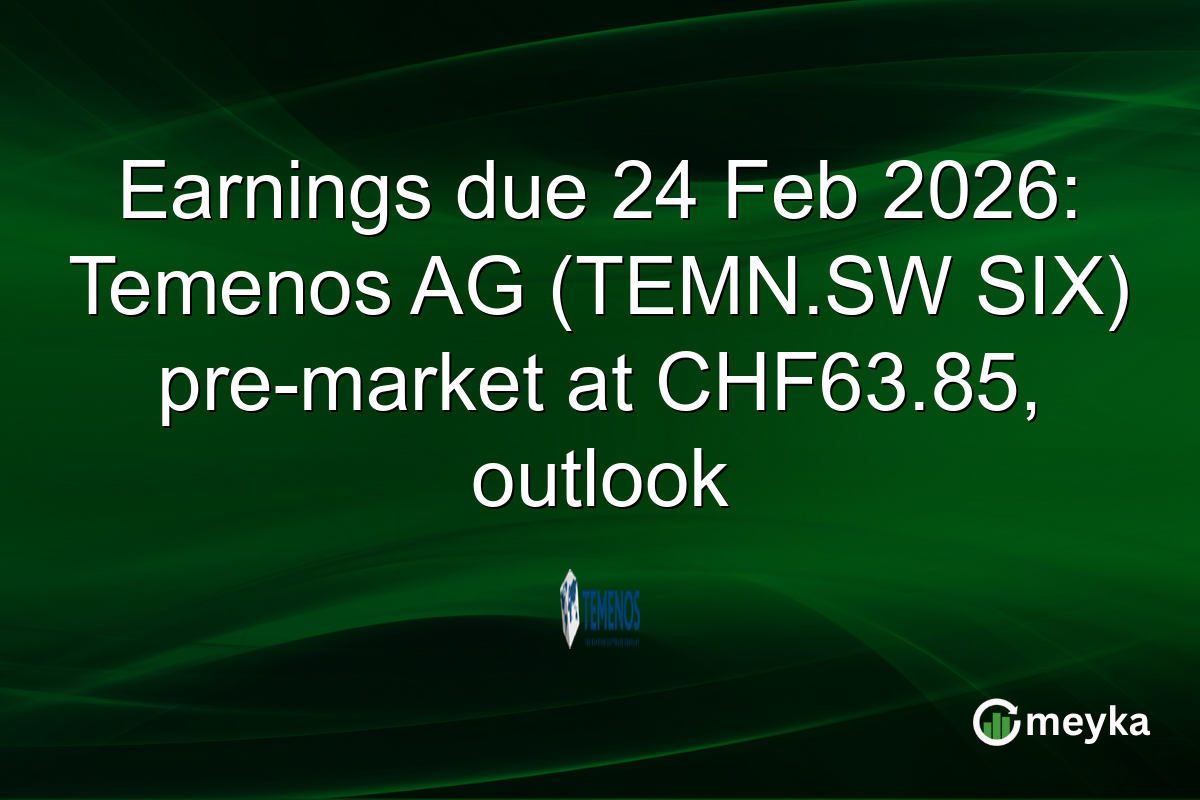 Earnings due 24 Feb 2026: Temenos AG (TEMN.SW SIX) pre-market at CHF63.85, outlook