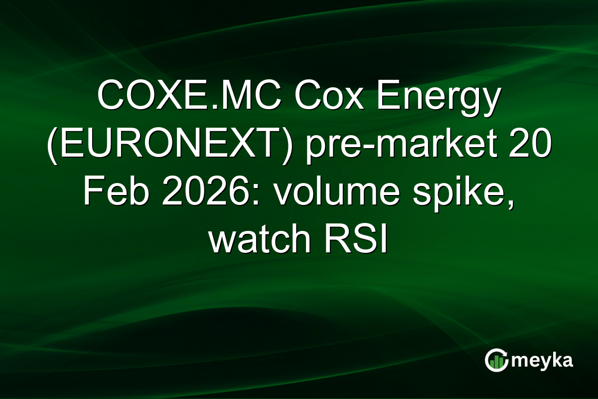 COXE.MC Cox Energy (EURONEXT) pre-market 20 Feb 2026: volume spike, watch RSI