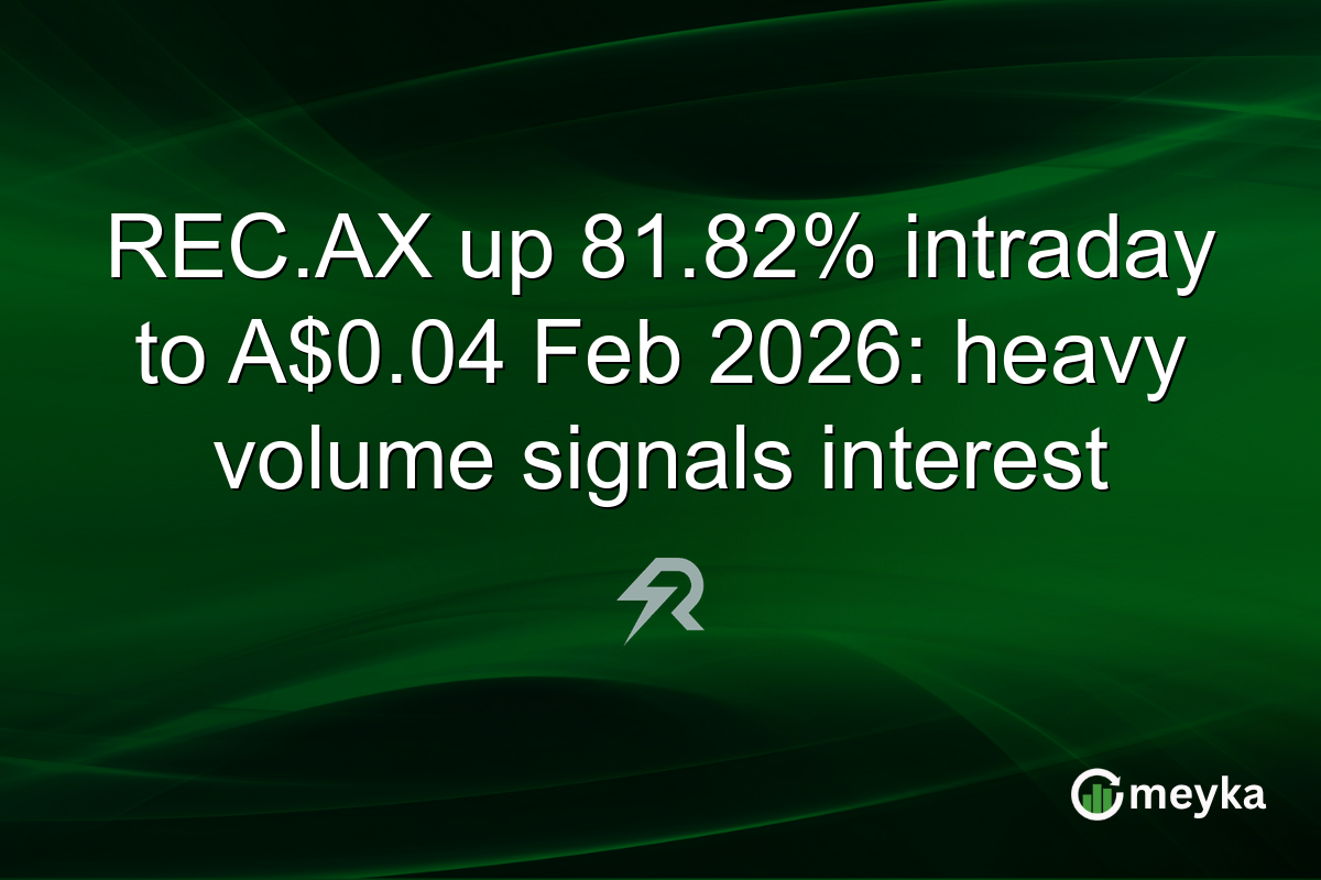 REC.AX up 81.82% intraday to A$0.04 Feb 2026: heavy volume signals interest