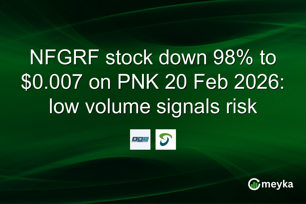 NFGRF stock down 98% to $0.007 on PNK 20 Feb 2026: low volume signals risk