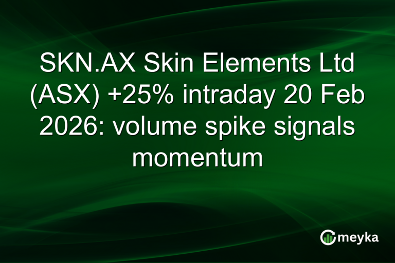 SKN.AX Skin Elements Ltd (ASX) +25% intraday 20 Feb 2026: volume spike signals momentum