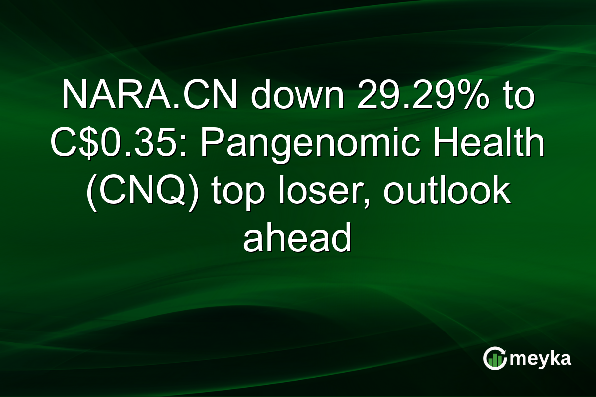 NARA.CN down 29.29% to C$0.35: Pangenomic Health (CNQ) top loser, outlook ahead
