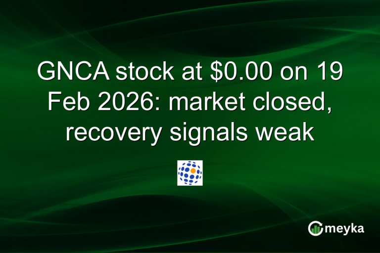 GNCA stock at $0.00 on 19 Feb 2026: market closed, recovery signals weak