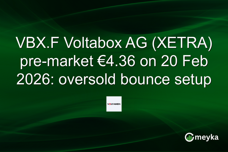 VBX.F Voltabox AG (XETRA) pre-market €4.36 on 20 Feb 2026: oversold bounce setup