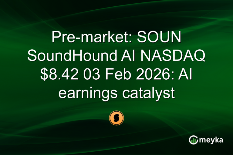 Pre-market: SOUN SoundHound AI NASDAQ $8.42 03 Feb 2026: AI earnings catalyst