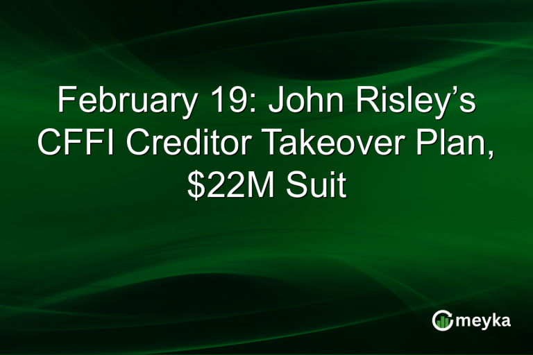 February 19: John Risley’s CFFI Creditor Takeover Plan, $22M Suit
