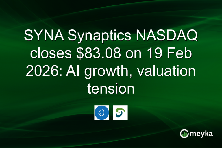 SYNA Synaptics NASDAQ closes $83.08 on 19 Feb 2026: AI growth, valuation tension