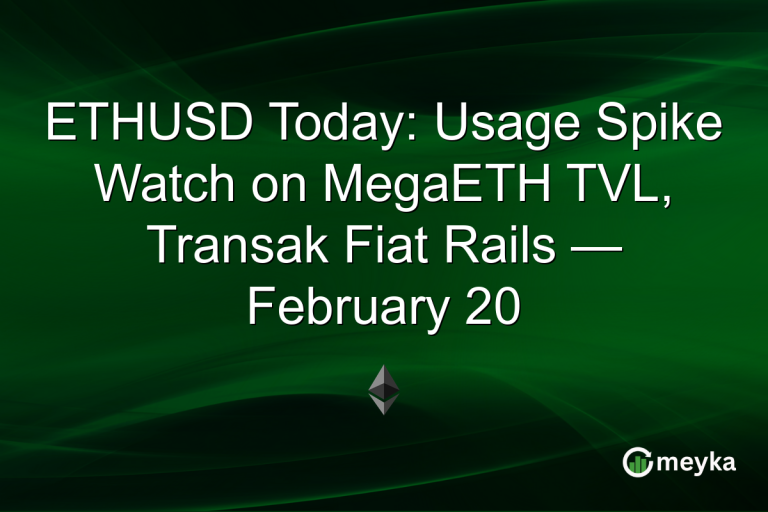 ETHUSD Today: Usage Spike Watch on MegaETH TVL, Transak Fiat Rails — February 20