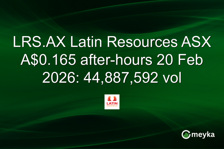 LRS.AX Latin Resources ASX A$0.165 after-hours 20 Feb 2026: 44,887,592 vol