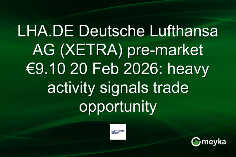 LHA.DE Deutsche Lufthansa AG (XETRA) pre-market €9.10 20 Feb 2026: heavy activity signals trade opportunity