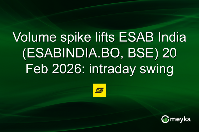 Volume spike lifts ESAB India (ESABINDIA.BO, BSE) 20 Feb 2026: intraday swing