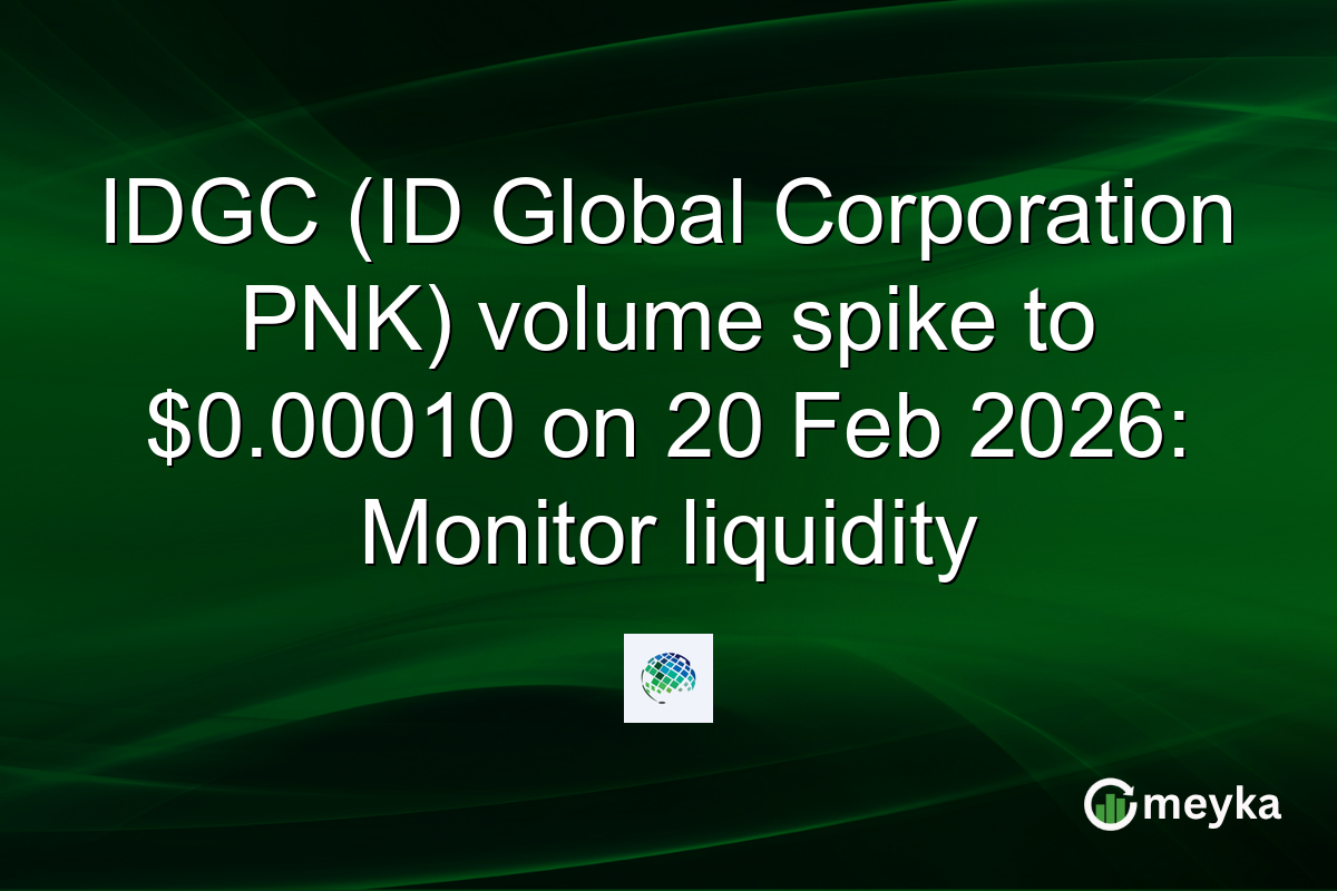 IDGC (ID Global Corporation PNK) volume spike to $0.00010 on 20 Feb 2026: Monitor liquidity