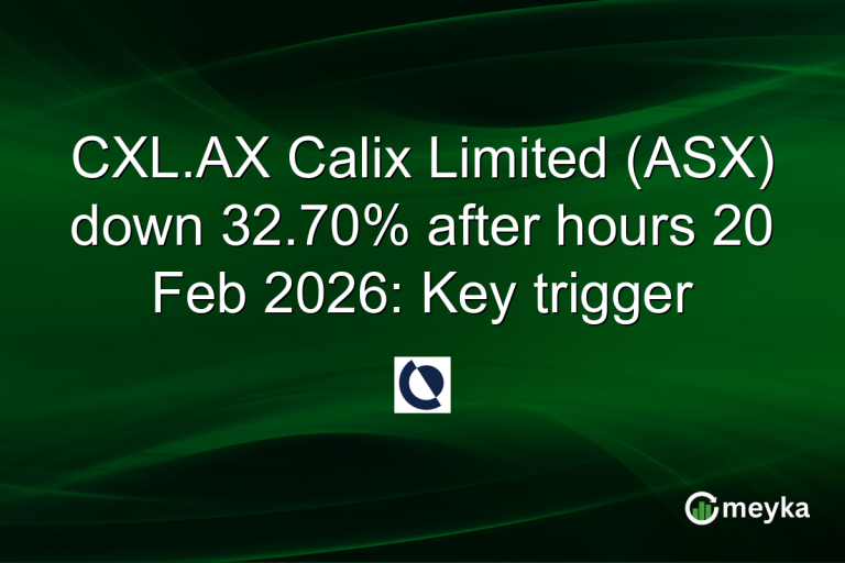 CXL.AX Calix Limited (ASX) down 32.70% after hours 20 Feb 2026: Key trigger