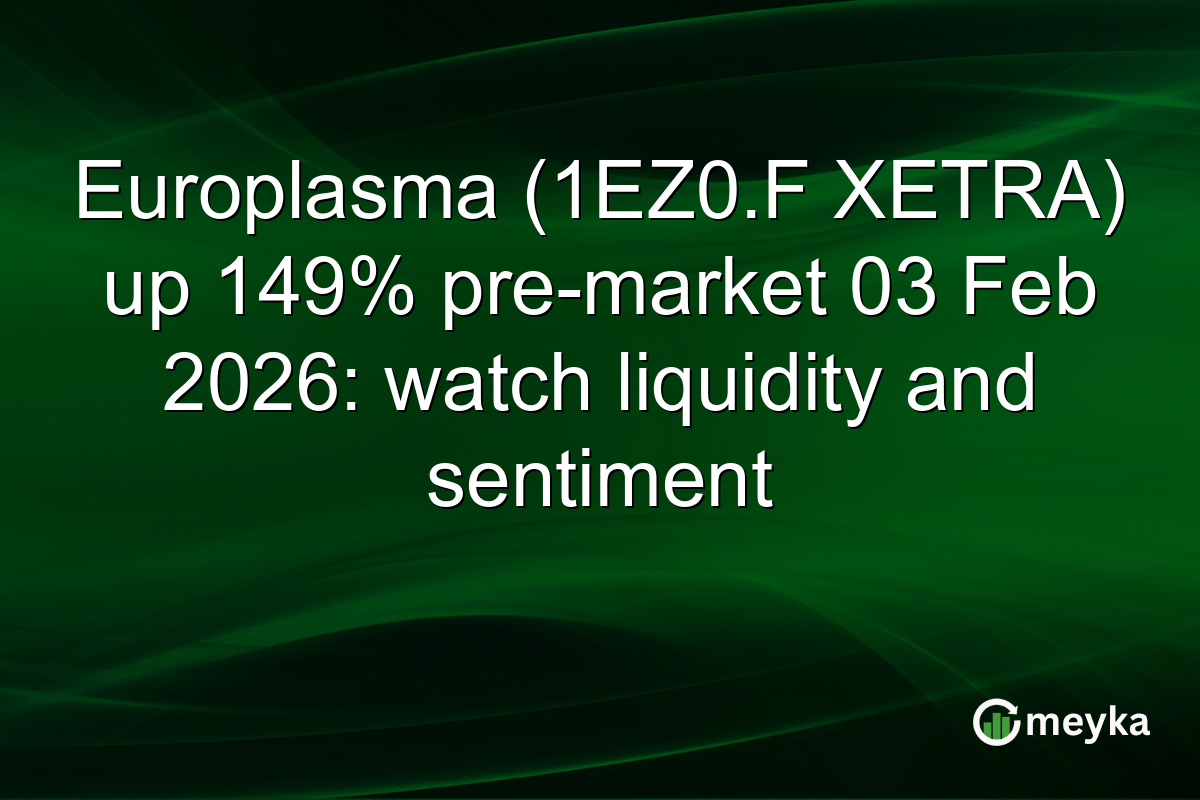Europlasma (1EZ0.F XETRA) up 149% pre-market 03 Feb 2026: watch liquidity and sentiment