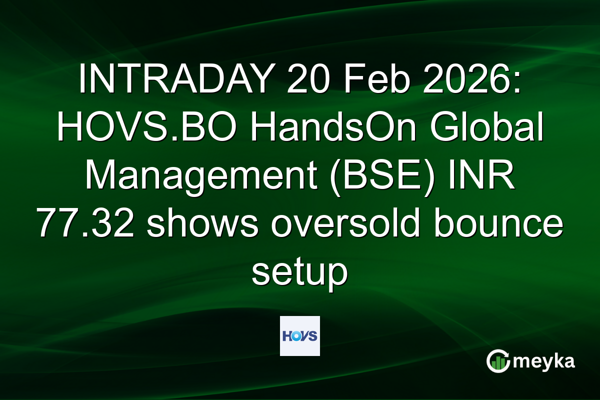 INTRADAY 20 Feb 2026: HOVS.BO HandsOn Global Management (BSE) INR 77.32 shows oversold bounce setup
