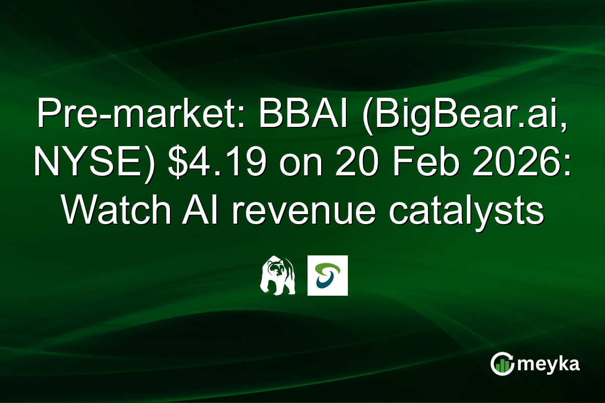 Pre-market: BBAI (BigBear.ai, NYSE) $4.19 on 20 Feb 2026: Watch AI revenue catalysts