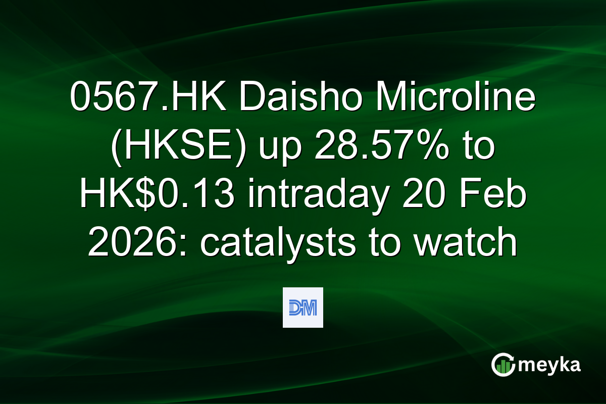 0567.HK Daisho Microline (HKSE) up 28.57% to HK$0.13 intraday 20 Feb 2026: catalysts to watch