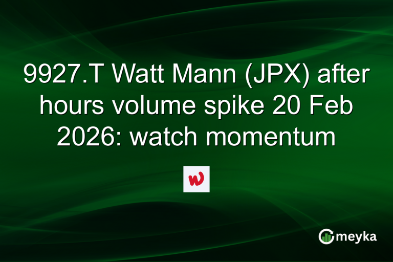 9927.T Watt Mann (JPX) after hours volume spike 20 Feb 2026: watch momentum