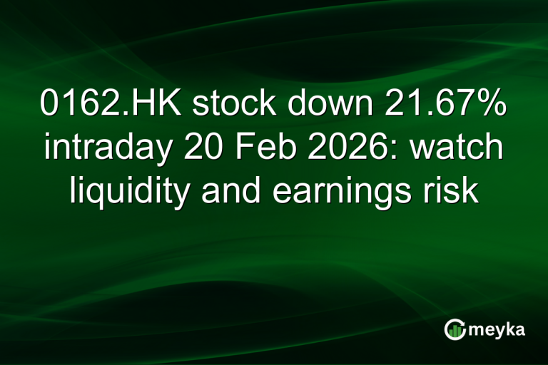 0162.HK stock down 21.67% intraday 20 Feb 2026: watch liquidity and earnings risk