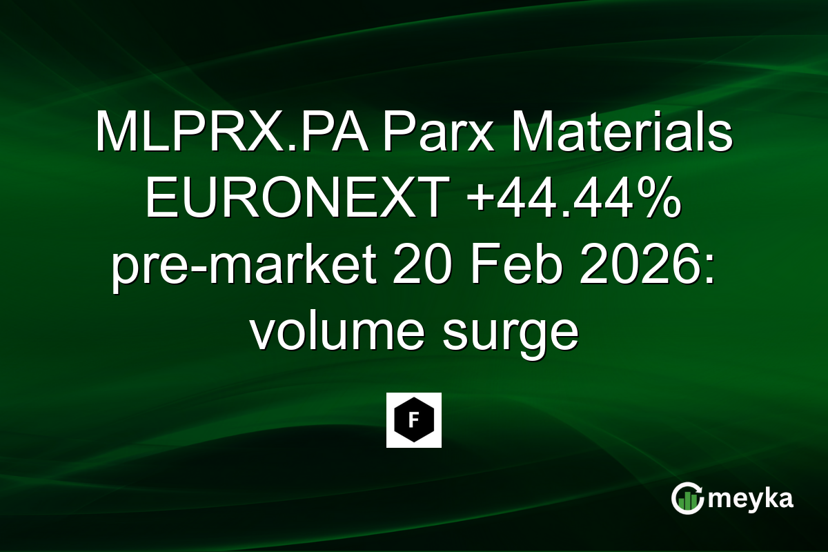 MLPRX.PA Parx Materials EURONEXT +44.44% pre-market 20 Feb 2026: volume surge