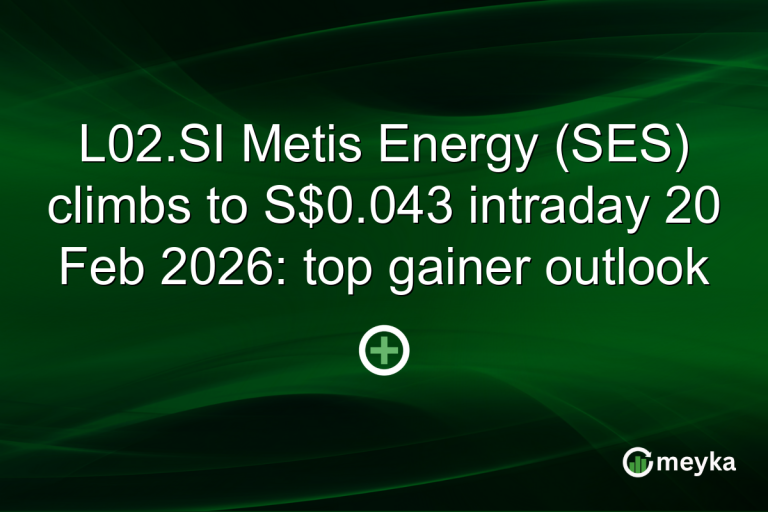 L02.SI Metis Energy (SES) climbs to S$0.043 intraday 20 Feb 2026: top gainer outlook