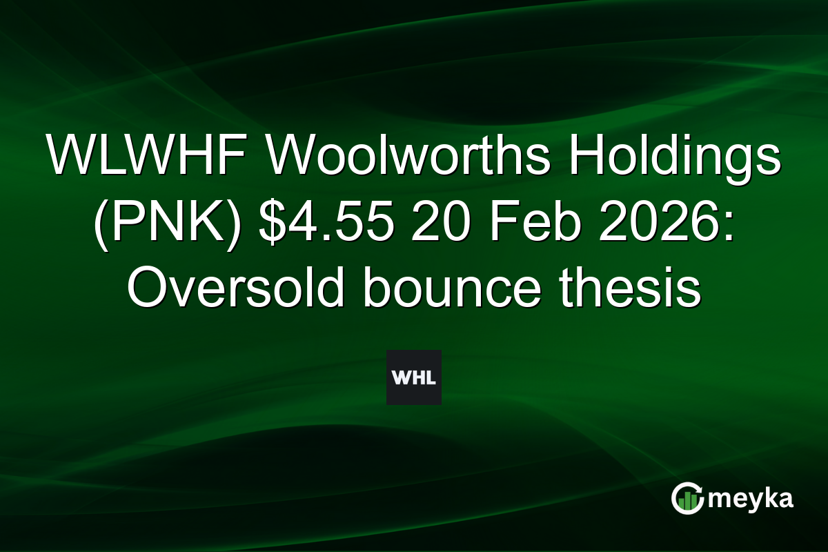 WLWHF Woolworths Holdings (PNK) $4.55 20 Feb 2026: Oversold bounce thesis